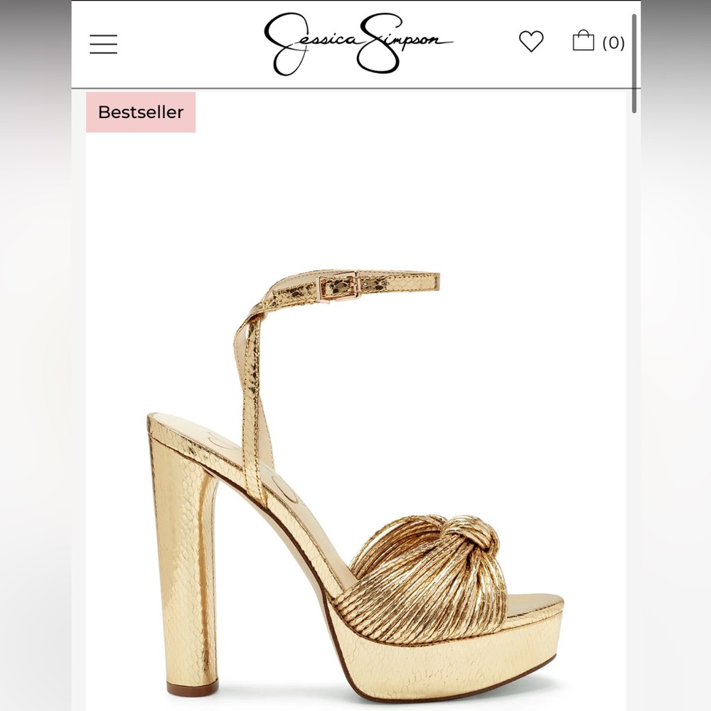 Jessica Simpson Immie Platform Sandal Heel in Gold Snake